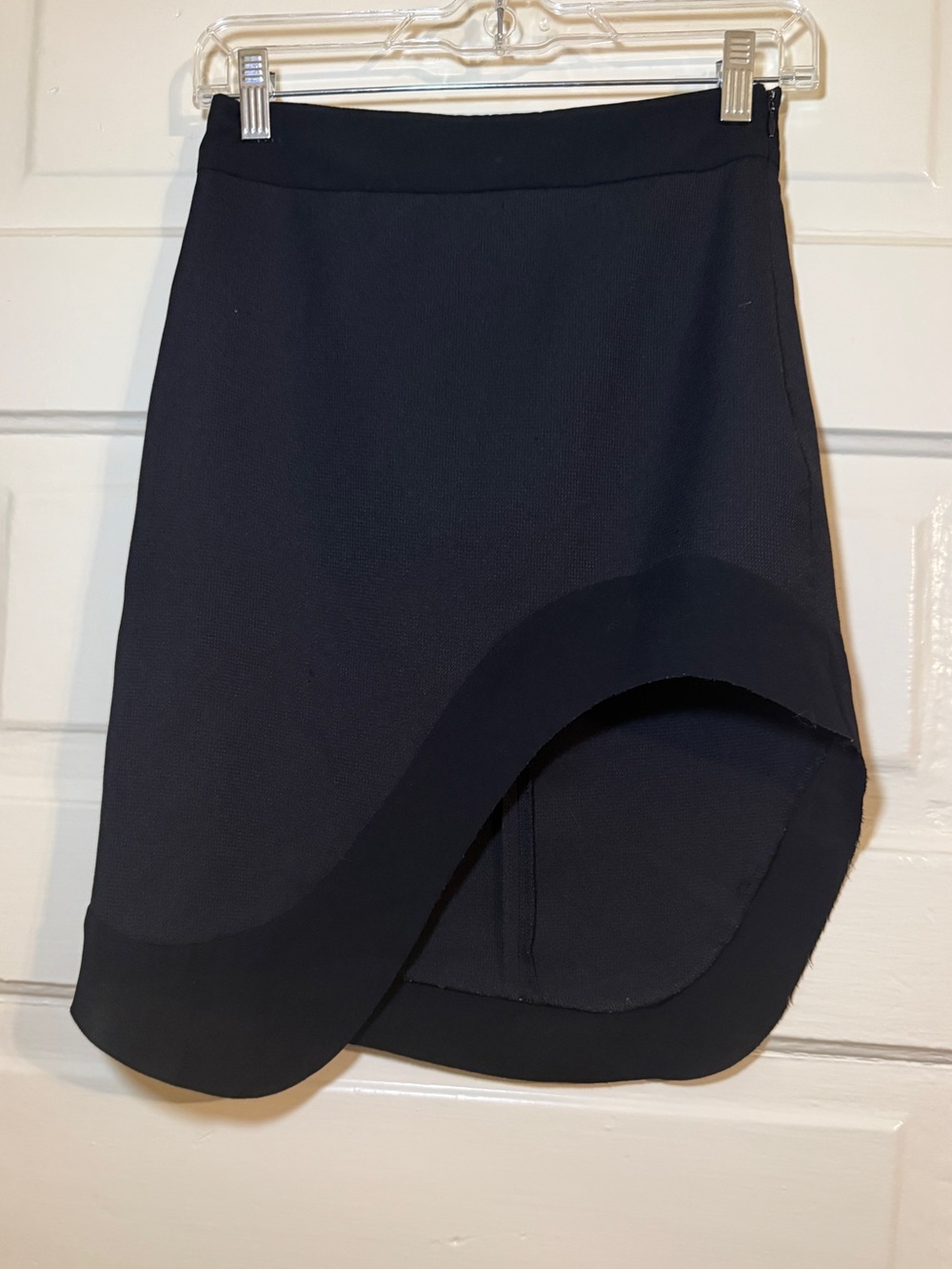 Black Asymmetric Hem Women's Skirt